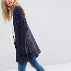 ASOS Ultimate Chunky Knit Navy Cardigan Sz 6